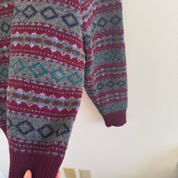 Vintage Virgin Wool Pullover Sweater Made in USA Fair Isle XL - Picture 5 of 9